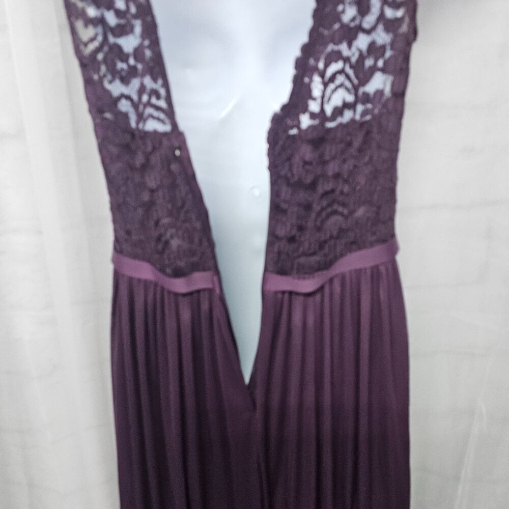 David's Bridal Dress Maxi Purple Lace Fairy Whimsigoth Floral Formal 10 - Picture 10 of 13
